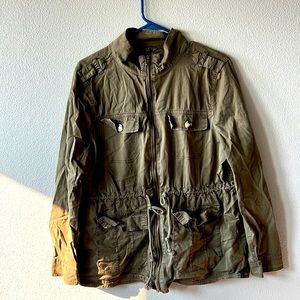 Olive colored jean jacket